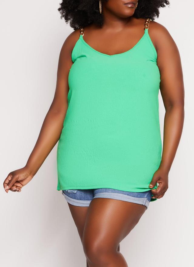 Womens Plus Size Basic Chain Strap Cami Product Image