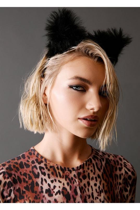 Fluffy Leopard Ear Headband Product Image