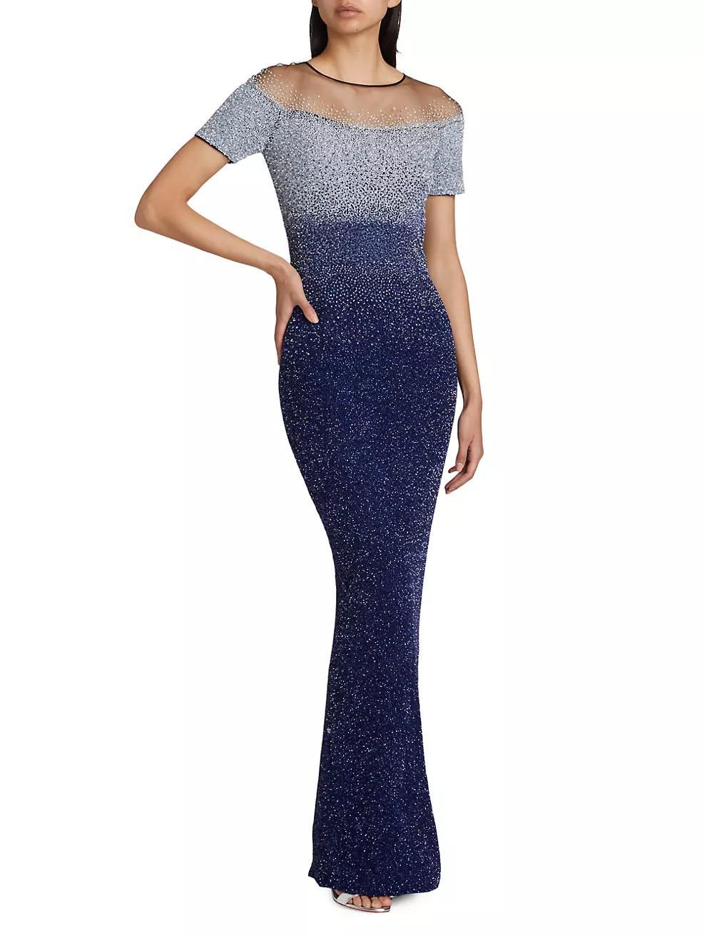 Sequin-Embellished Ombré Gown Product Image