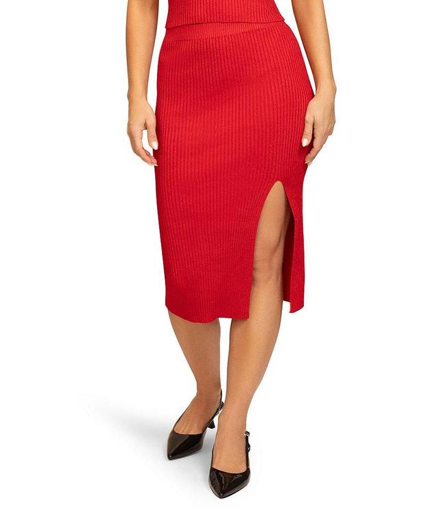 Stevie by Steve Madden Metallic Coordinating Midi Skirt Product Image