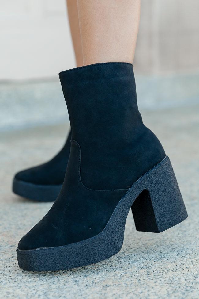 Hilary Black Square Toe Platform Bootie FINAL SALE Product Image