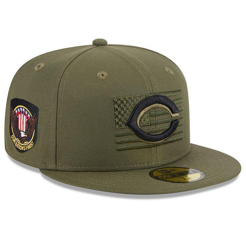 Mens New Era Green Cincinnati Reds 2023 Armed Forces Day On-Field 59FIFTY Fitted Hat Product Image