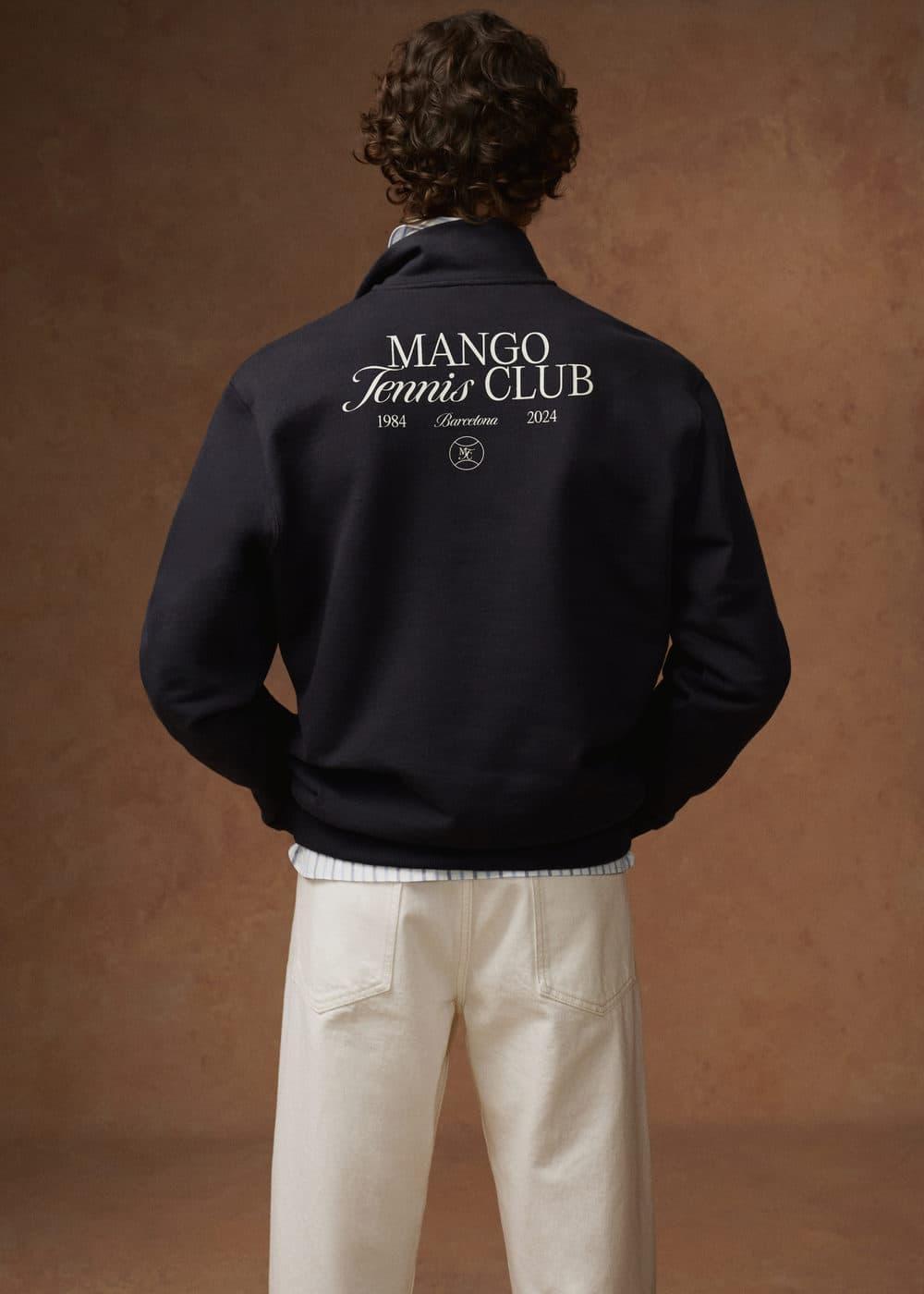 MANGO MAN - Printed sweatshirt with zipper dark navyMen Product Image