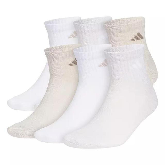 Mens adidas 6-pack Athletic Cushioned Quarter Socks Product Image