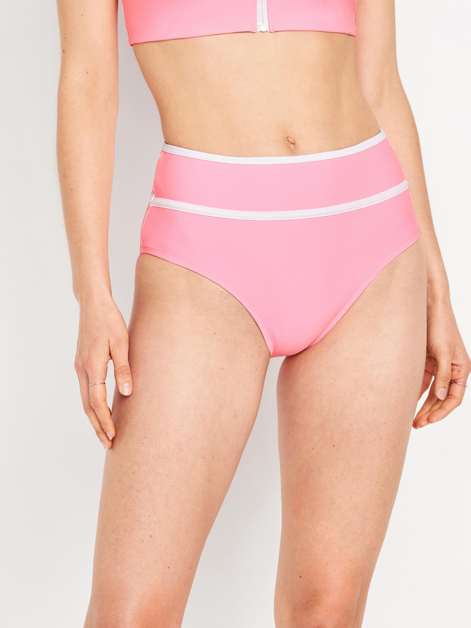 High-Waisted Bikini Swim Bottoms Product Image