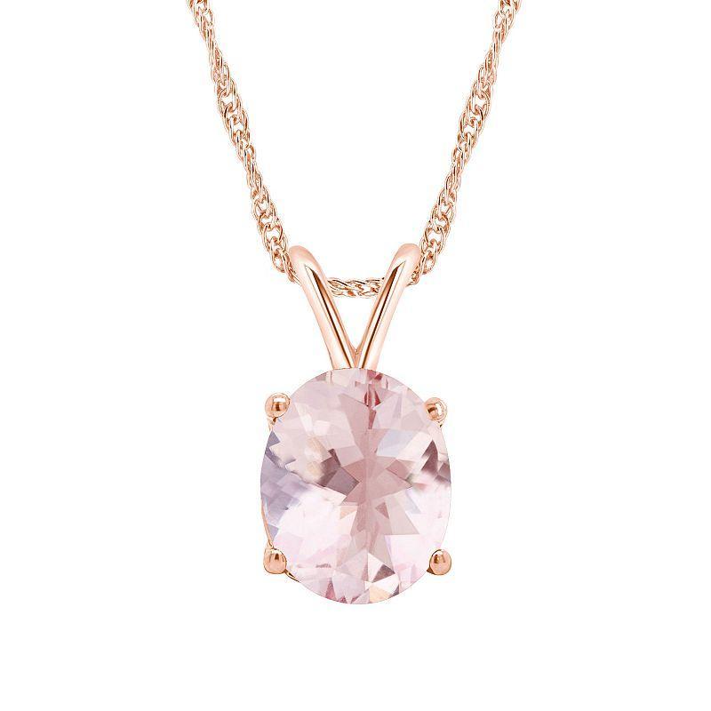 Alyson Layne 14K Gold Morganite Oval Pendant Necklace, Womens 14k White Gold Product Image