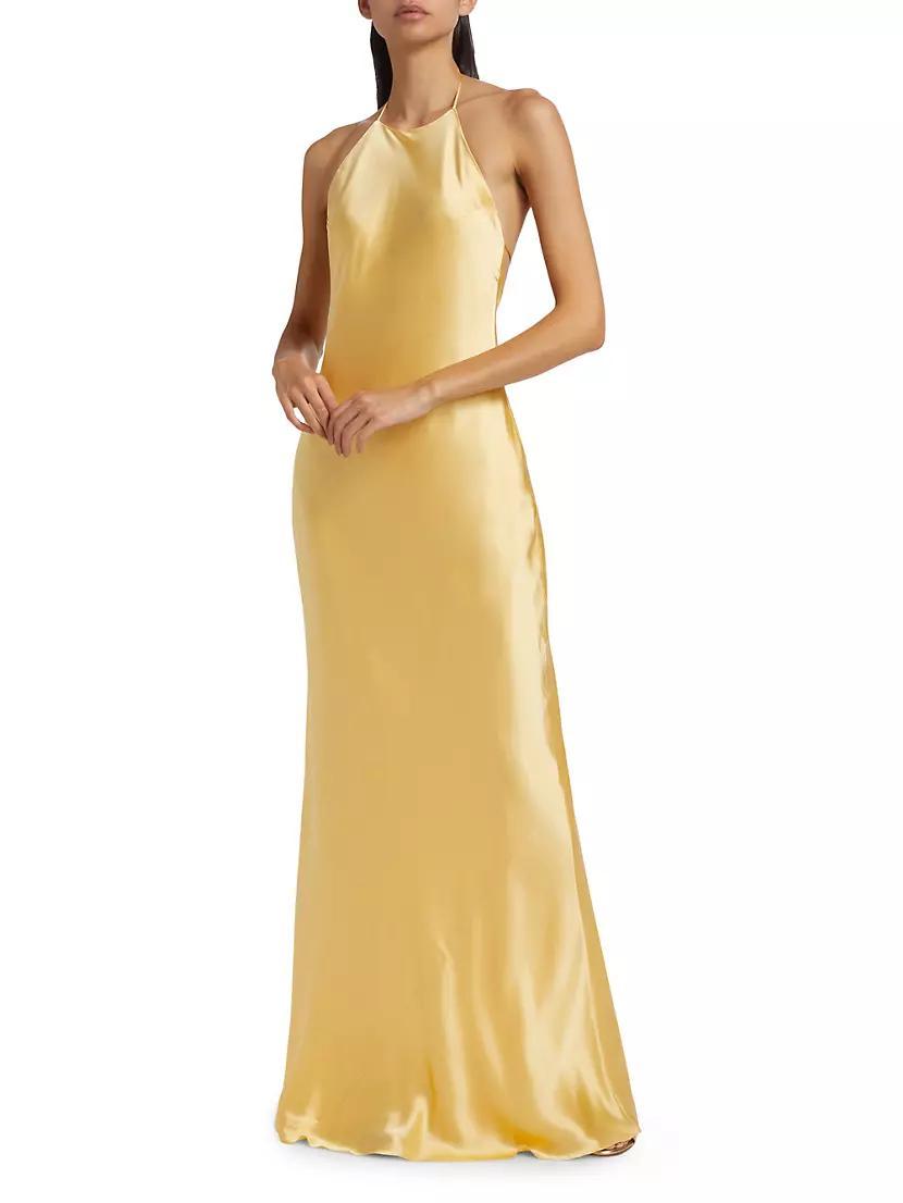 Jeany Silk Halter Gown Product Image