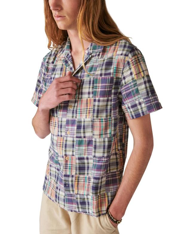 Lucky Brand Patchwork Short Sleeve Button-Up Shirt Product Image