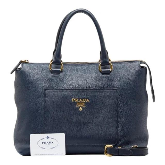 Vitello Navy Leather Tote Bag () Product Image