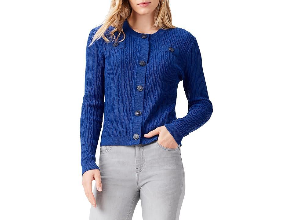 NIC+ZOE Textured Snap Cardigan (Mazarine) Women's Sweater Product Image