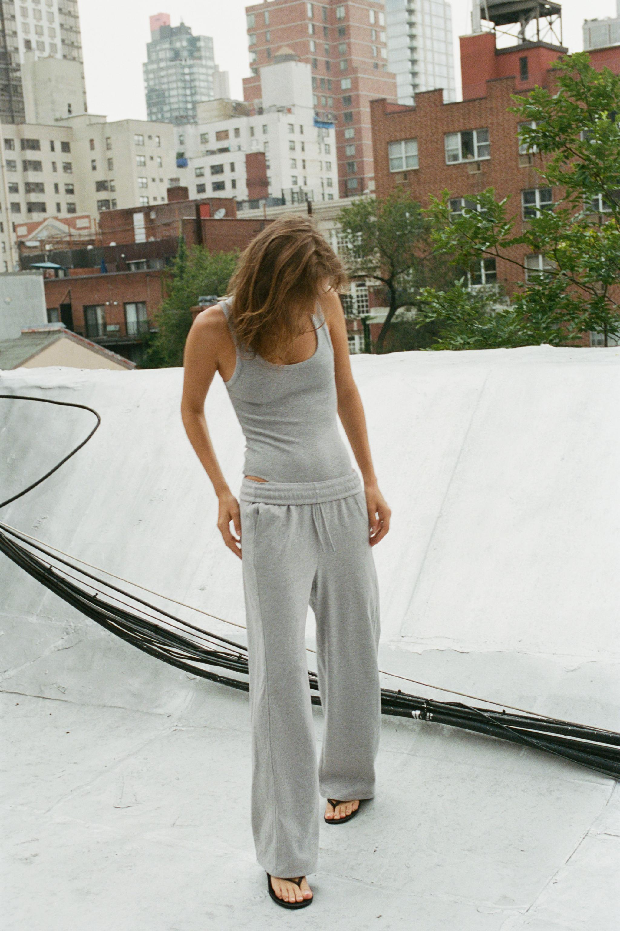 METALLIC THREAD TEXT PANTS Product Image