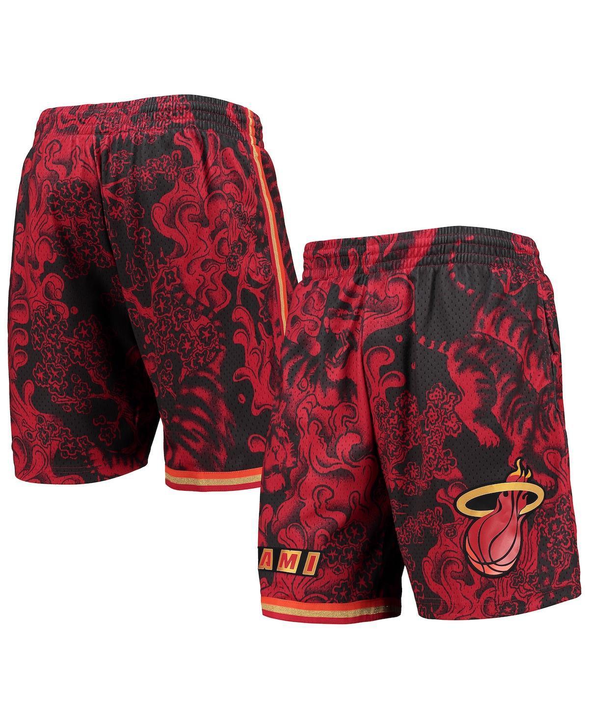 Mens Mitchell & Ness Red Miami Heat Hardwood Classics Lunar New Year Swingman Shorts Product Image