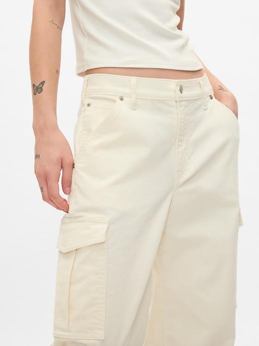 Mid Rise Corduroy &apos;90s Loose Cargo Pants Product Image