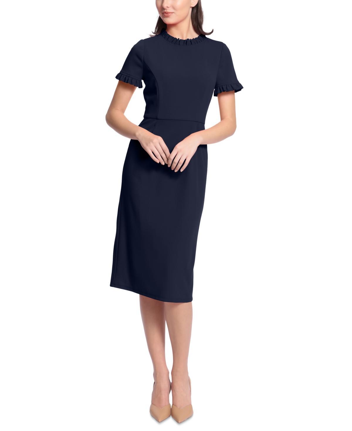 Maggy London Womens Ruffled-Trim Sheath Dress - Twlght Product Image