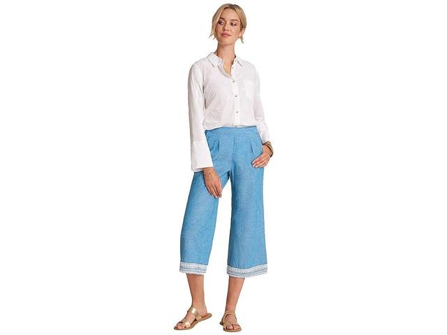 Hatley Cropped Wide Leg Pants - Chambray (Blue) Women's Casual Pants Product Image