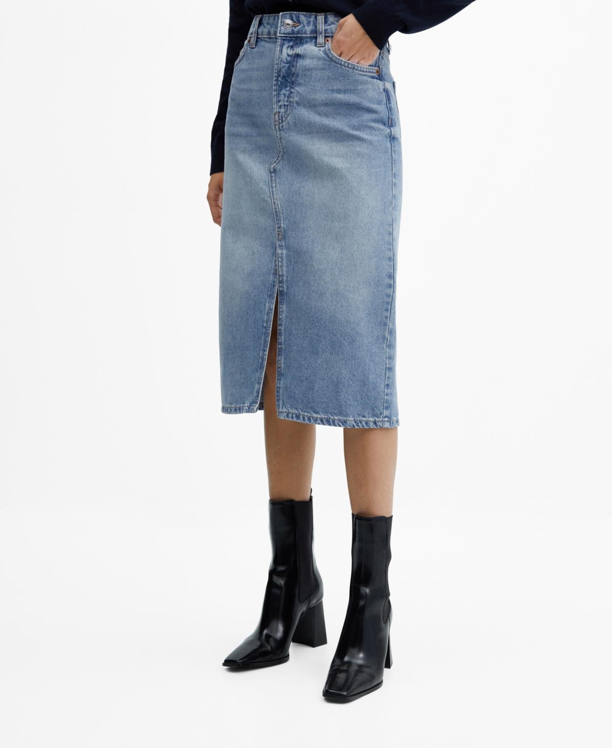 Mango Womens Denim Midi-Skirt Product Image