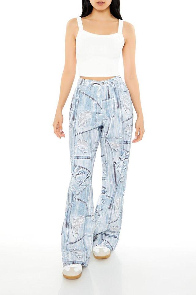 Distressed Denim Print Jeans | Forever 21 Product Image