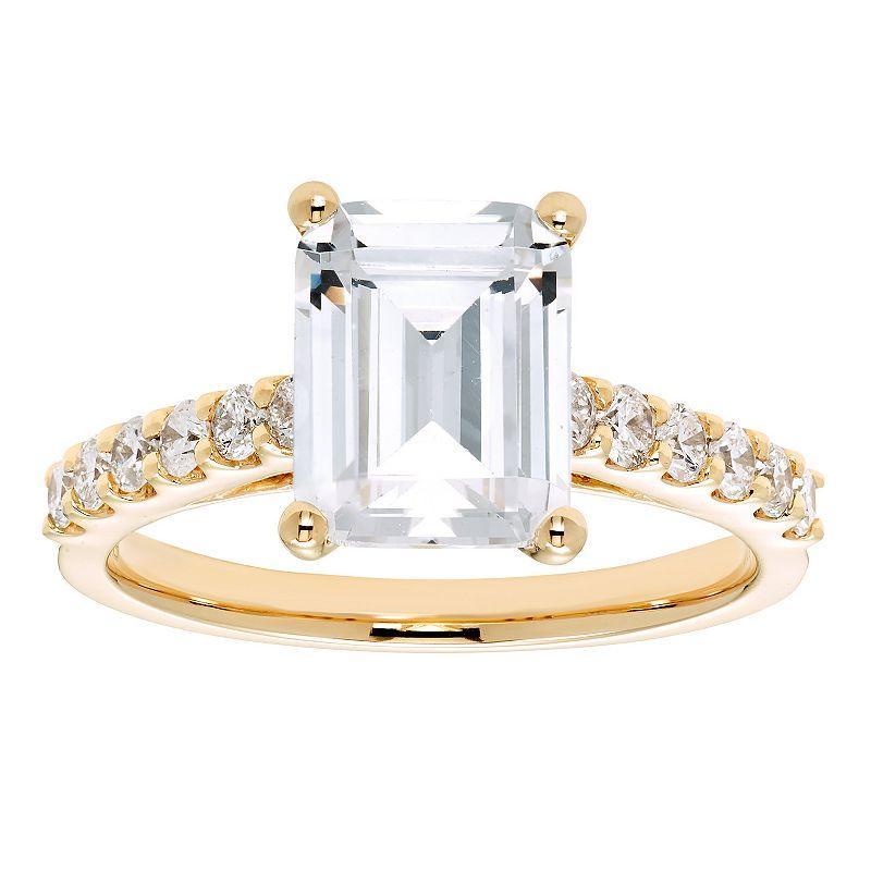 Evergreen Diamonds 14k Gold 2 3/8 Carat T.W. IGL Certified Emerald Cut Lab-Grown Diamond Ring, Womens Product Image