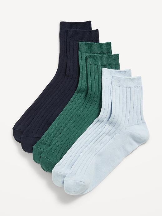 Ribbed Crew Sock 3-Pack for Women Product Image