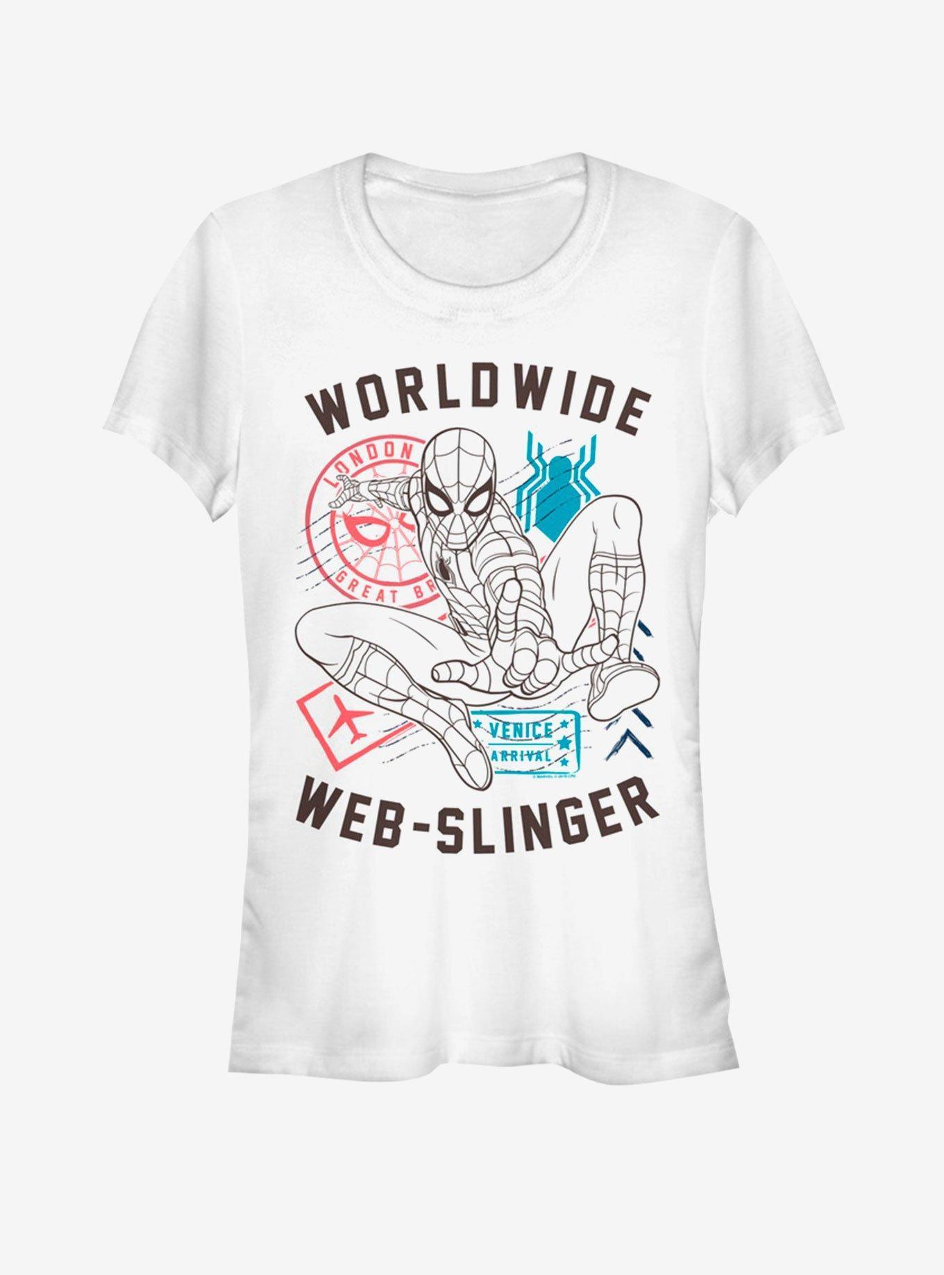 Marvel Spider-Man Far From Home World Wide Web Slinger Vintage Girls T-Shirt Product Image