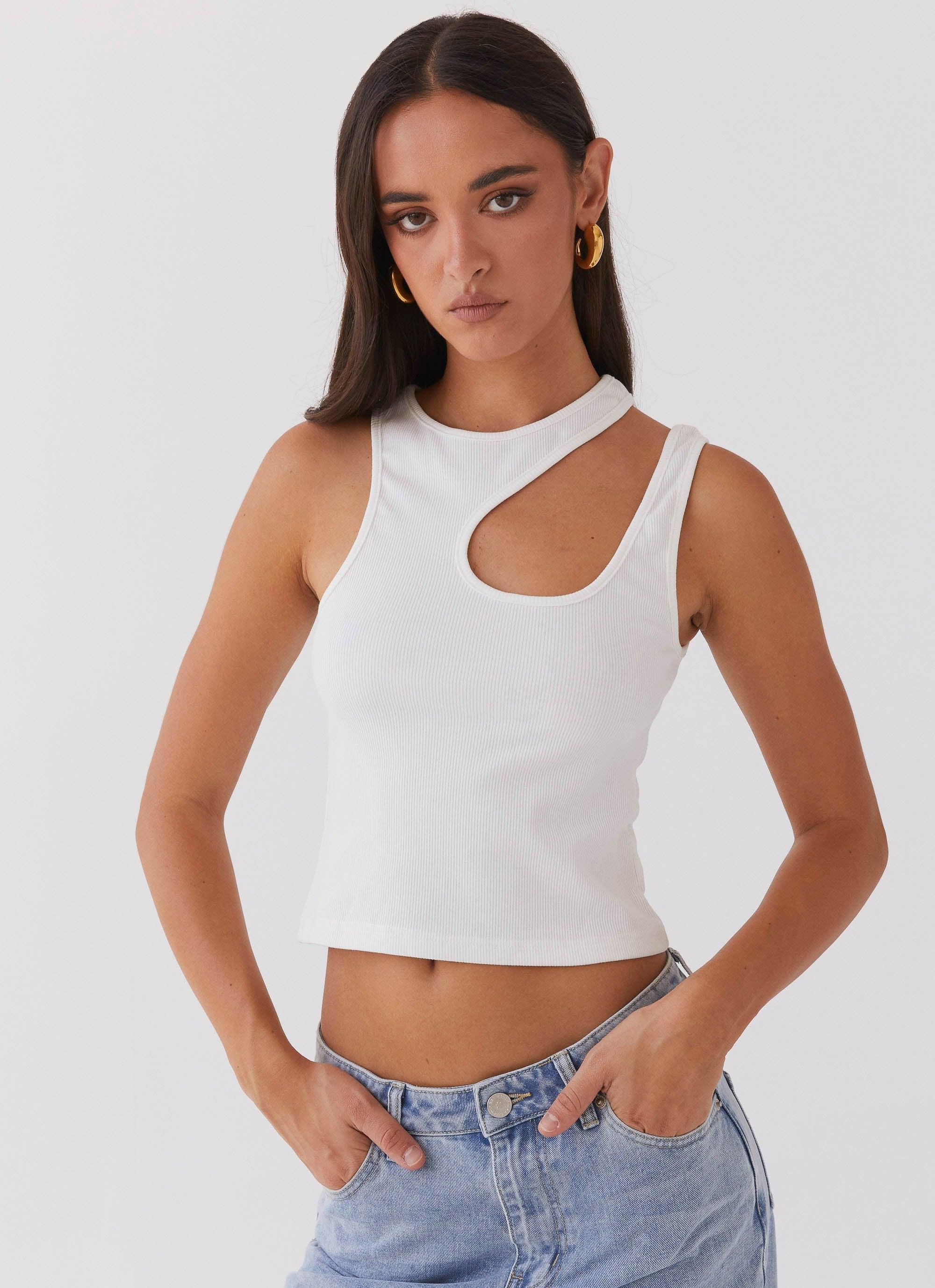 Isla Cut Out Tank Top - White product image