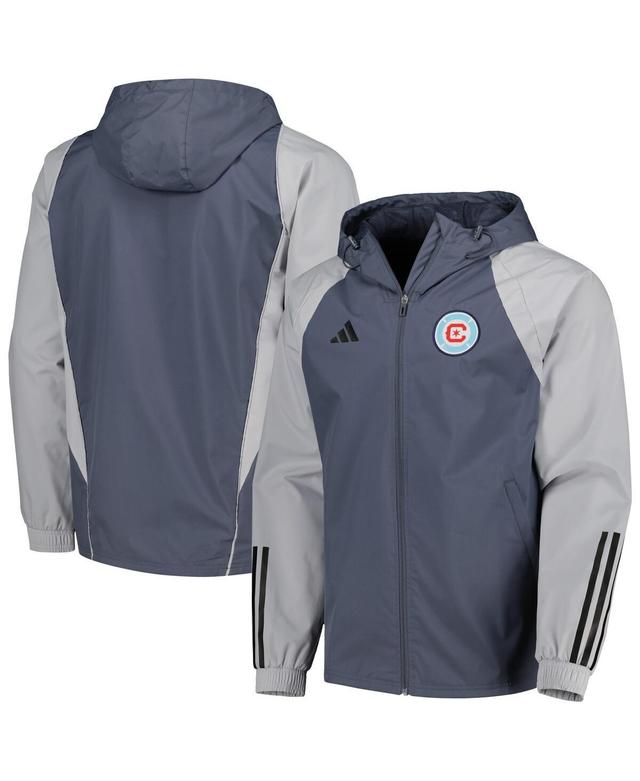 Mens adidas Charcoal Chicago Fire All-Weather Raglan Hoodie Full-Zip Jacket Product Image