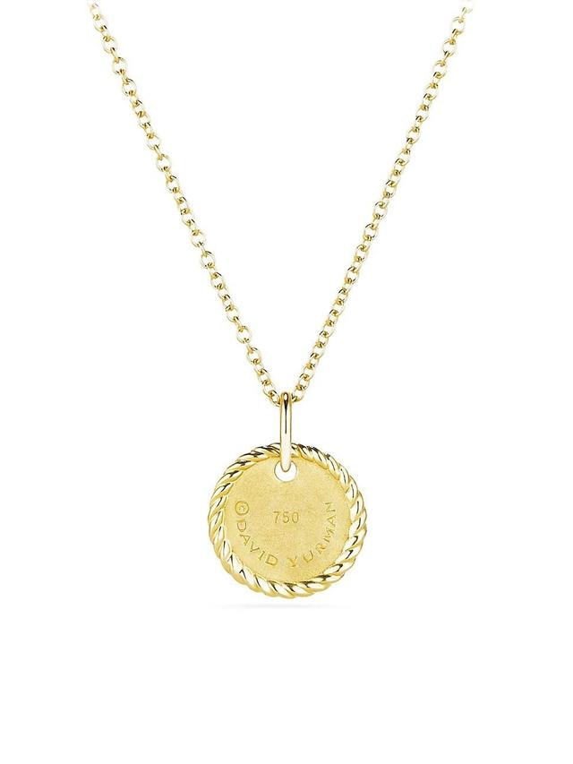 Womens Initial Charm Necklace in 18K Yellow Gold with Pav Diamonds Product Image