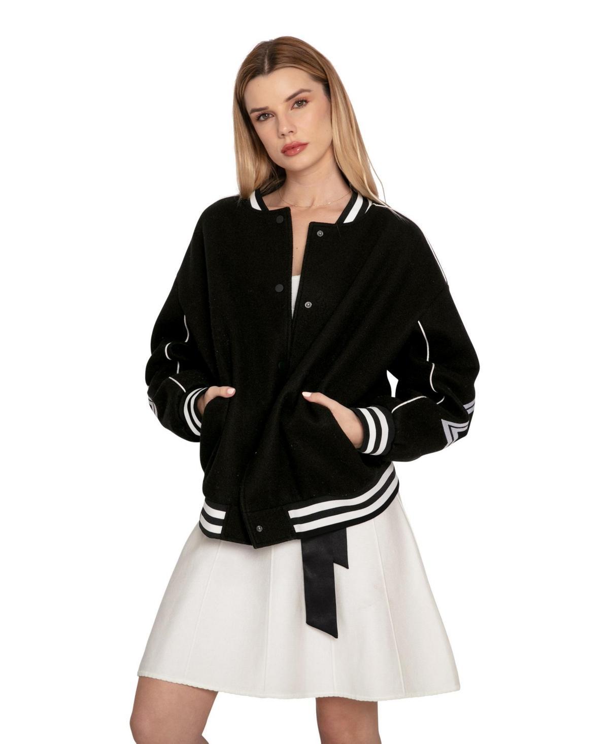 Belle & Bloom Womens Hold Me Close Letterman Bomber Product Image