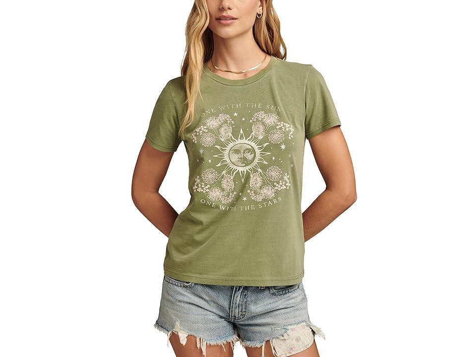 Lucky Brand One With The Stars Classic Crew (Olivine) Women's Clothing Product Image