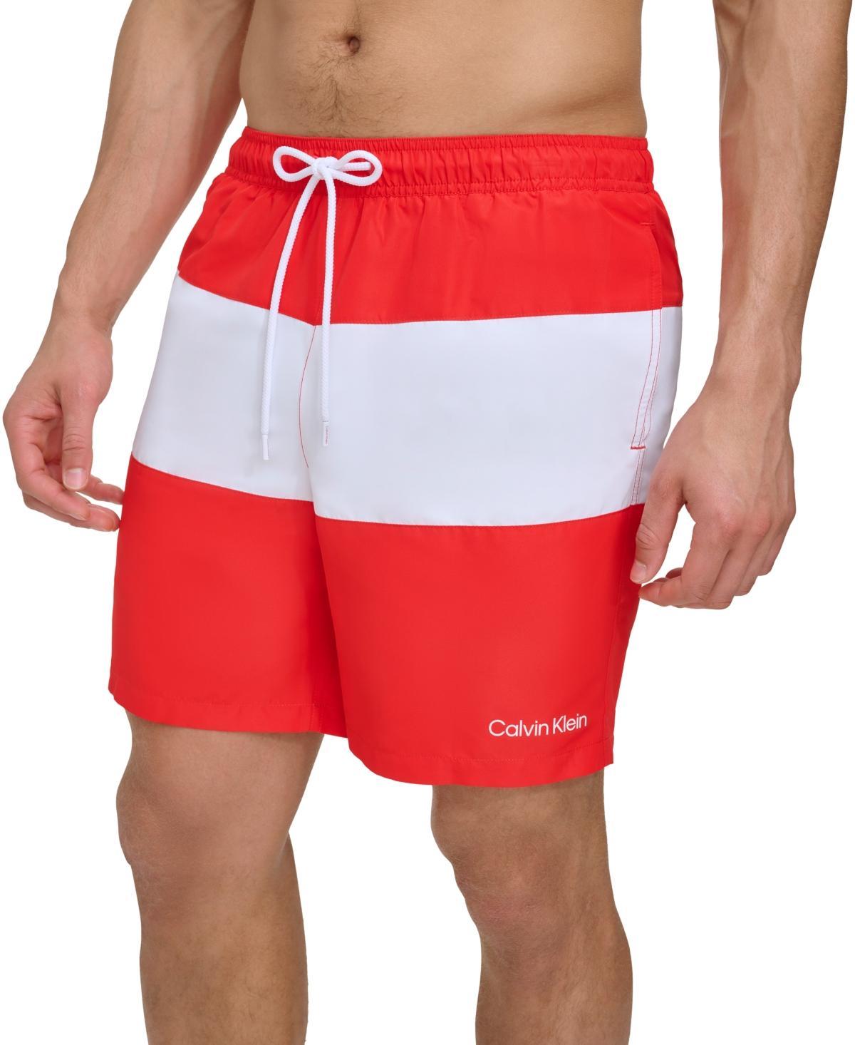 Calvin Klein Mens Colorblocked 7 Swim Trunks, Created for Macys Product Image