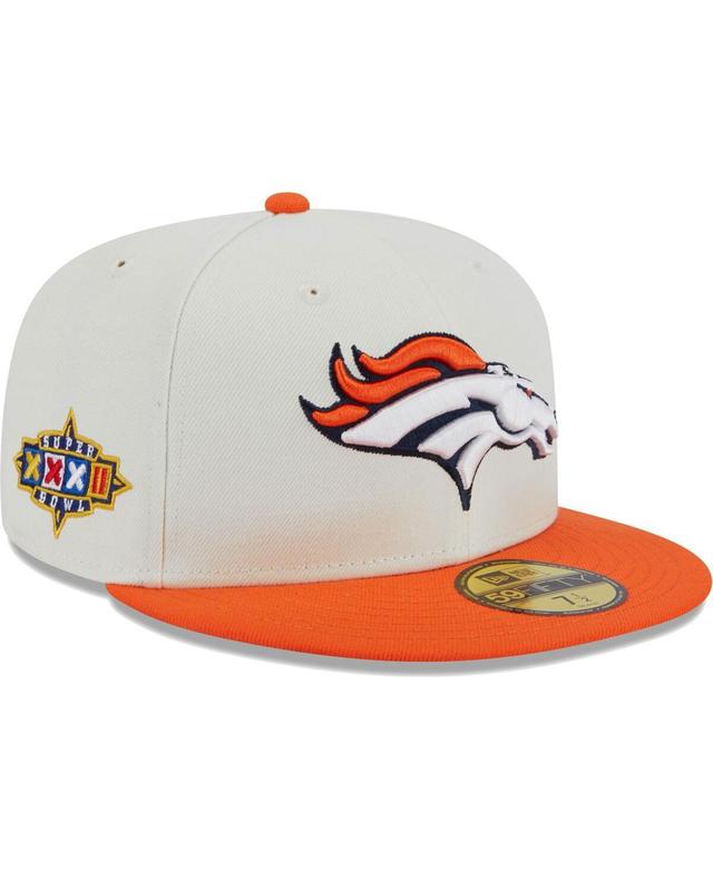 Mens New Era Cream Denver Broncos Retro 59FIFTY Fitted Hat Product Image