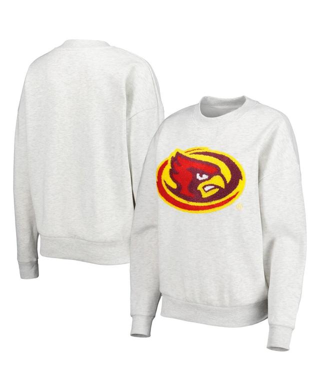 Womens Gameday Couture Heather Gray Iowa State Cyclones Chenille Patch Fleece Pullover Sweatshirt Product Image