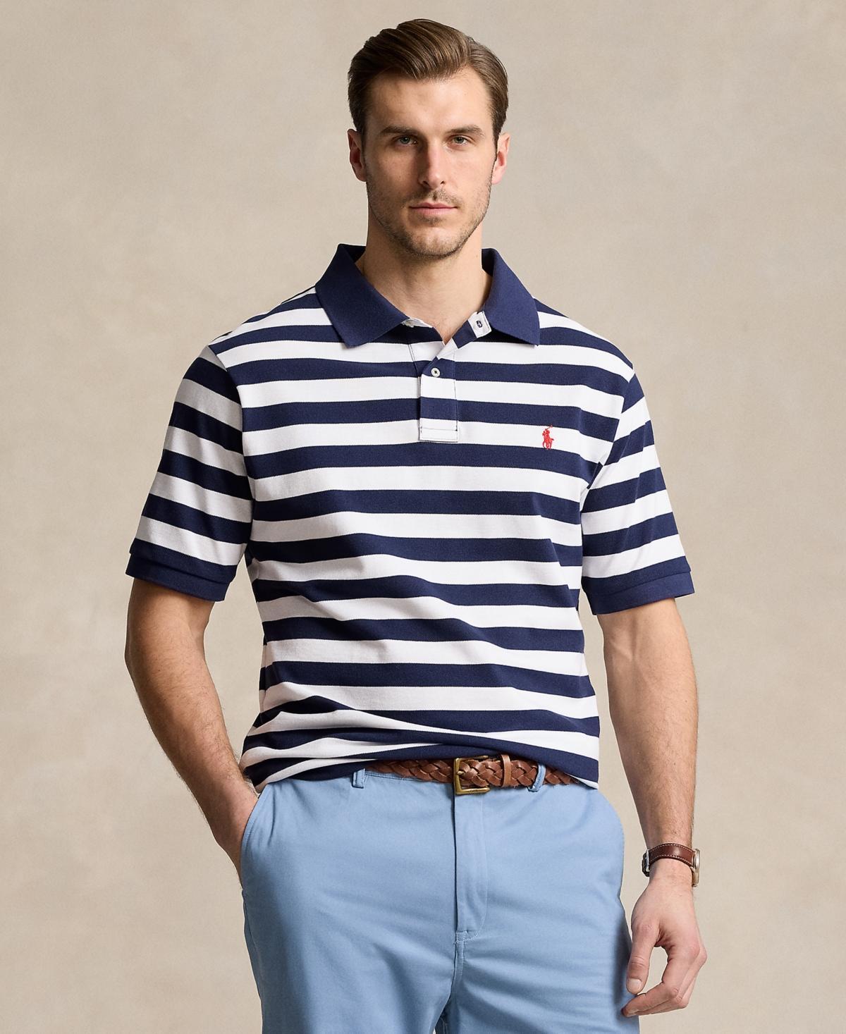 Polo Ralph Lauren Mens Big & Tall Striped Polo Shirt - Newport Navy Product Image