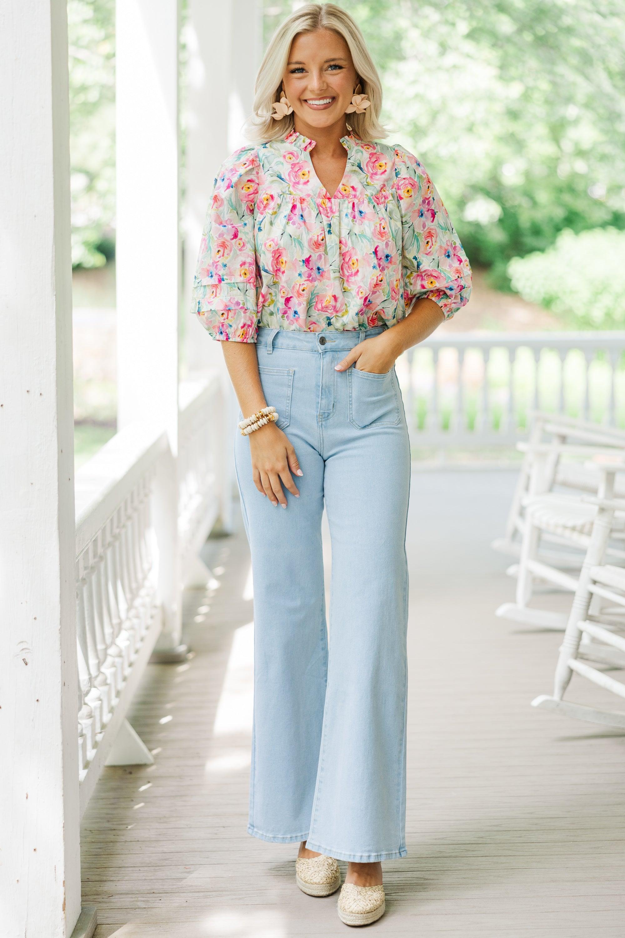 Get Involved Pink Floral Blouse Female Product Image