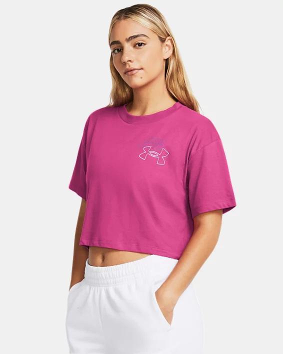 Womens UA Bubble Script Crop Short Sleeve Product Image