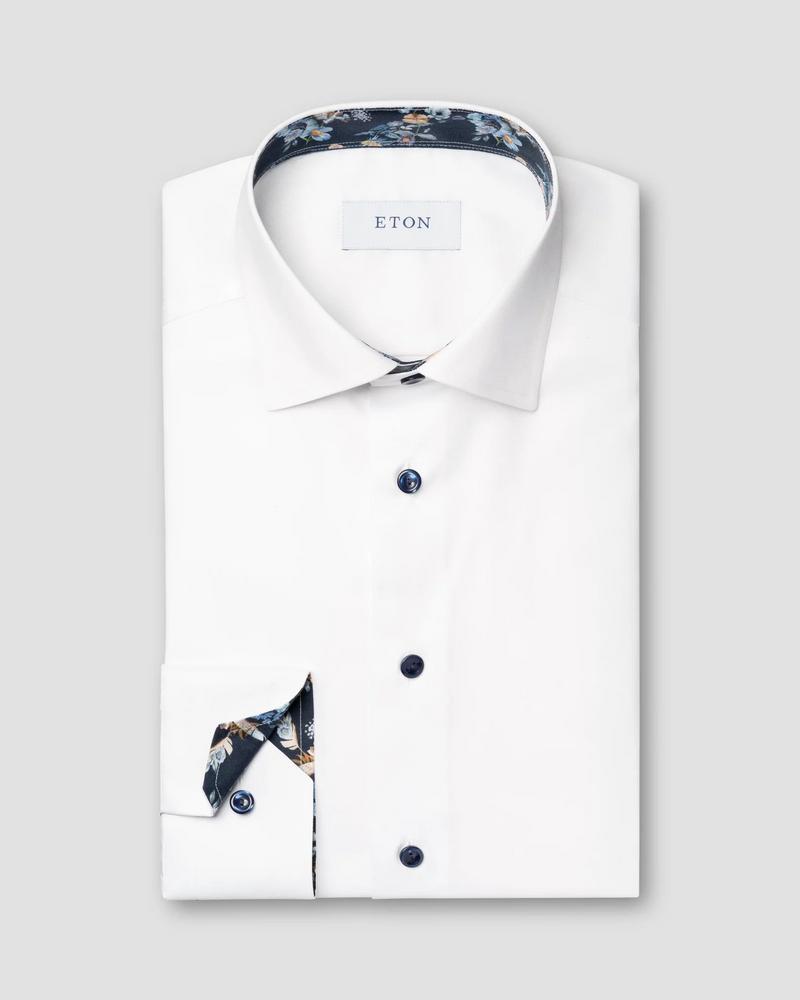 Eton Contemporary Fit Dress Shirt with Floral Pattern Detail Product Image