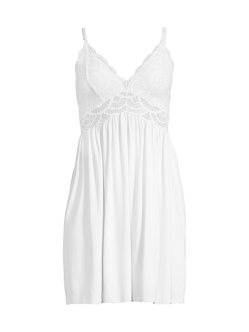 Womens Mariana Modal Lace-Trim Chemise Product Image