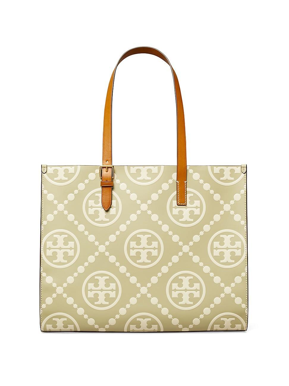 Tory Burch T Monogram Embossed Tote Bag - BLACK Product Image