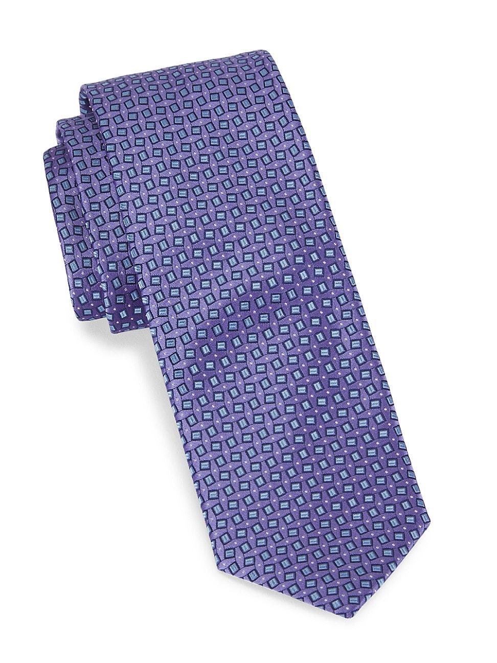 Mens Geometric Silk Tie Product Image