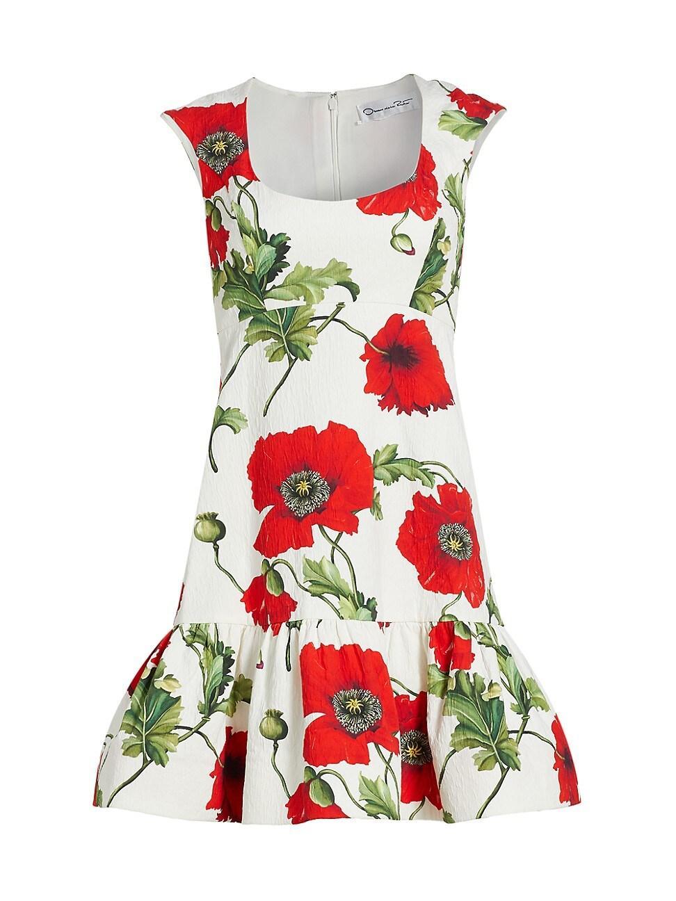 Womens Poppies Cotton Cloqu Minidress Product Image