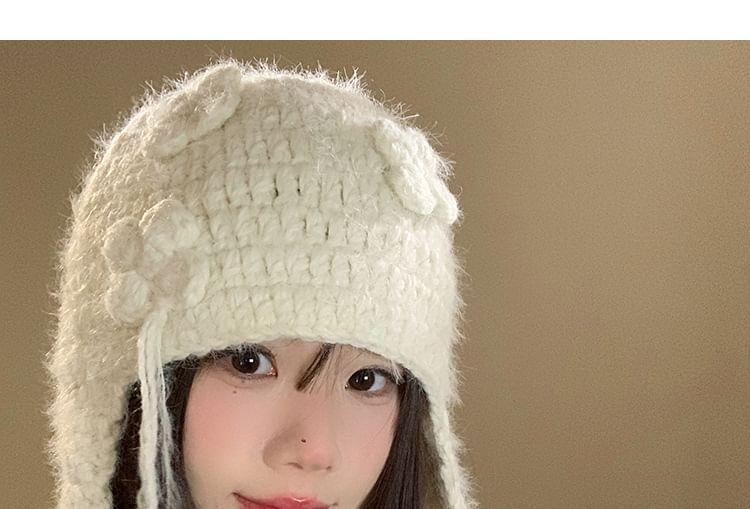 Fringed Knit Trapper Hat Product Image