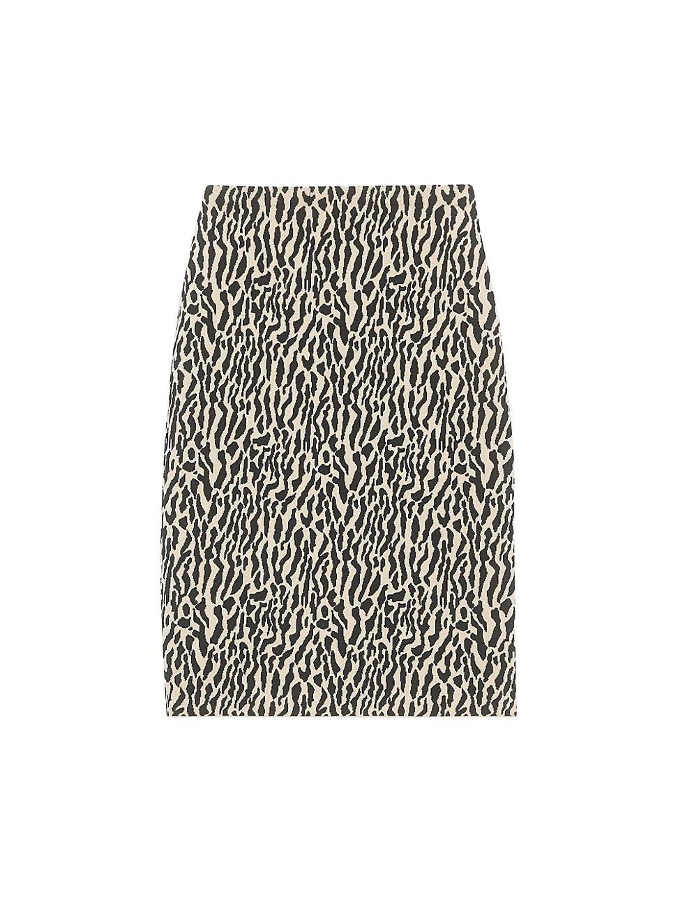 Womens Animal-Print Jacquard Cotton Midi-Skirt Product Image