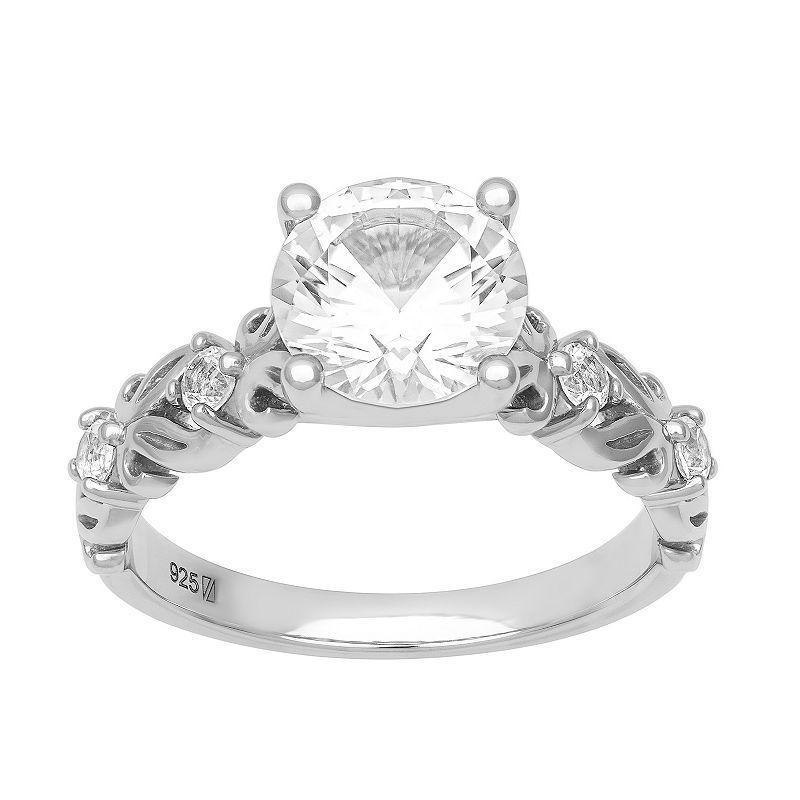 Love Always Sterling Silver Lab-Created White Sapphire Engagement Ring, Womens Product Image