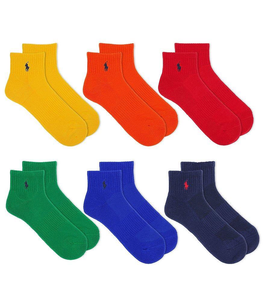 Polo Ralph Lauren Performance Cotton Quarter Socks 6-Pack Product Image