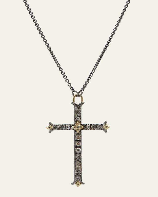 Old World Diamond Large Cross Pendant Necklace Product Image