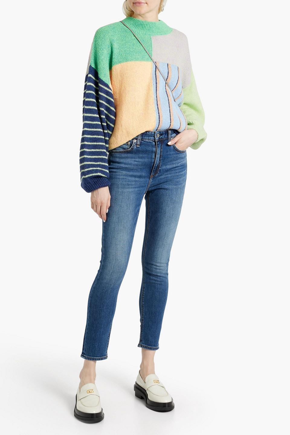 Nina Cropped High-rise Skinny Jeans In Mid Denim Product Image