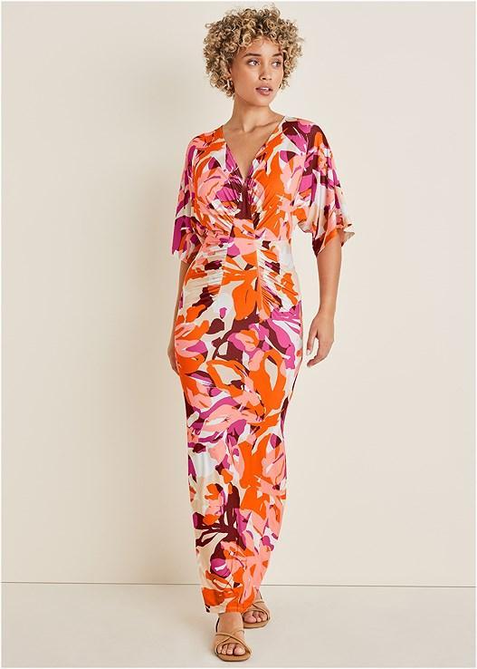 Drape Sleeve Maxi Dress Product Image