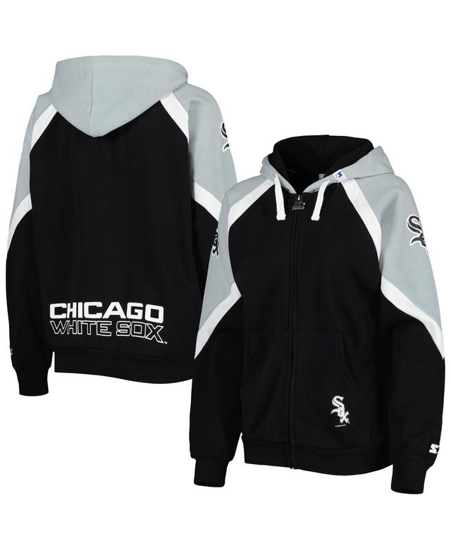 Womens Starter Black/Silver Chicago White Sox Hail Mary Full-Zip Hoodie Product Image