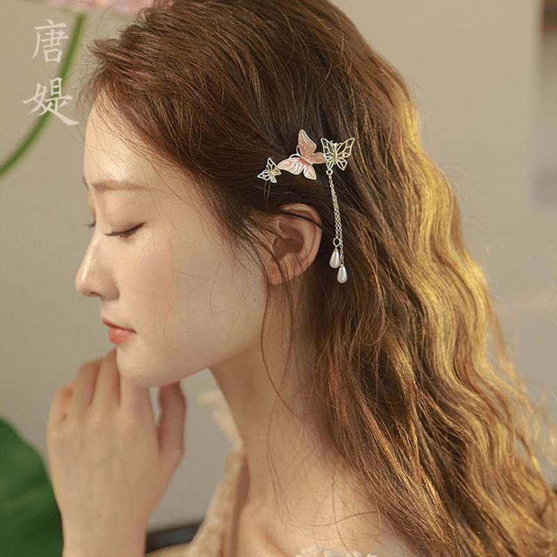 Butterfly Faux Pearl Alloy Hair Clip (Various Designs) Product Image