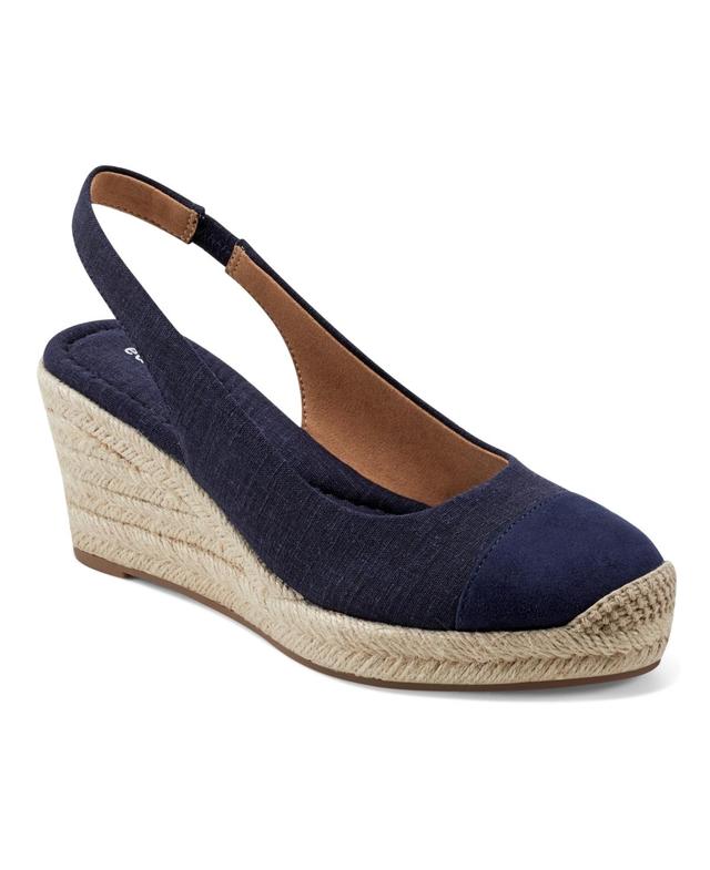 Easy Spirit Womens Margie Slingback Espadrille Wedges - White Leather Product Image